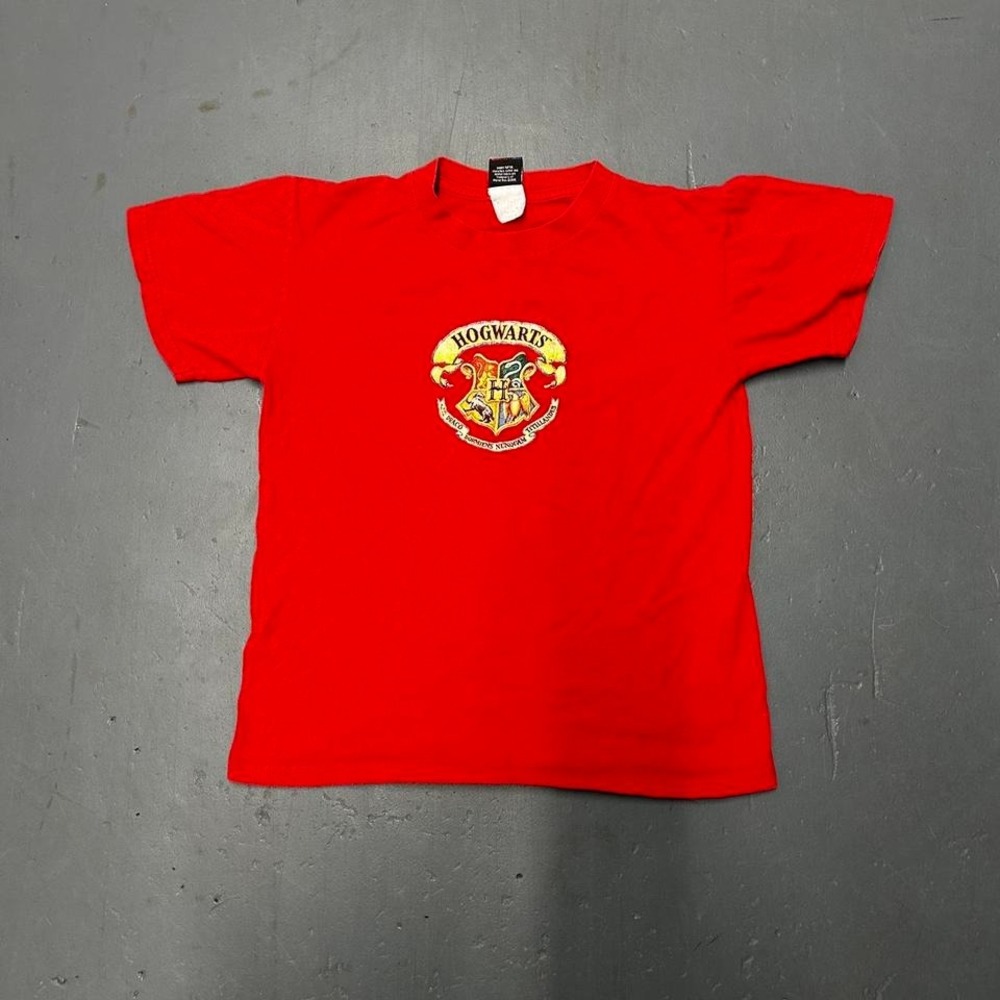 Youth vintage 2000 Harry Potter Hogwarts double sided graphic movie promo tshirt